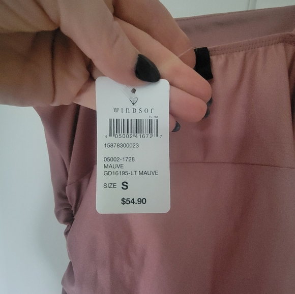 Cowl Neck High Slit Mauve Maxi - Picture 6 of 6